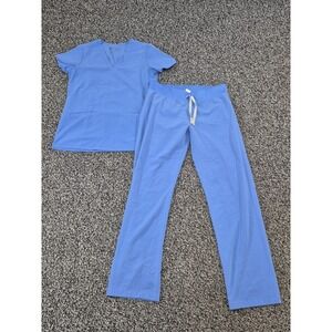 FIGS Womens Small Blue Scrub Set XS top and Small pants